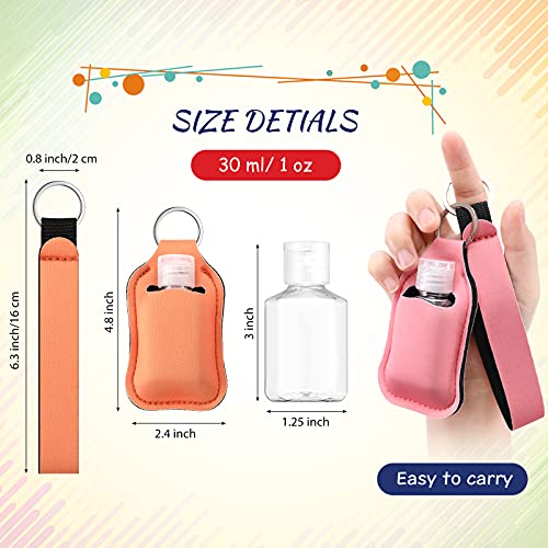 Colorful Hand Sanitizer Holder Keychain Set with Refillable Bottles - 54 Pcs Travel Accessories