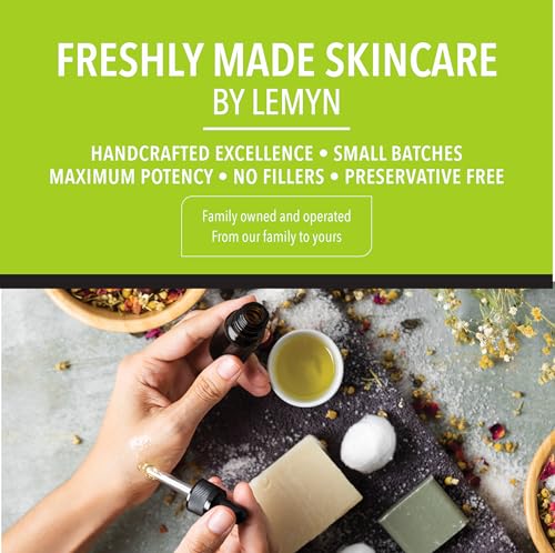 Lemyn Organics Hydrate & Glow Face Oil 0.5 Fl Oz Vitamin C & E Serum - Natural, Handcrafted in CA