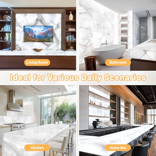 White 4 Pack LED Backlight Sheets for Countertops - 24V Dimmable Flexible Light Panels