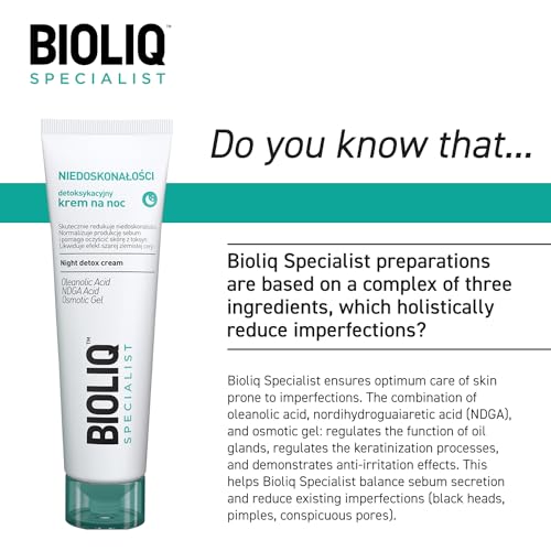 Bioliq - Specialist Night Detox Cream - for Imperfection-Prone Skin, Oleanolic Acid, NDGA, Osmotic Gel for Sebum Control and Toxin Cleansing - 30ml