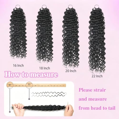 Deep Wave Crochet Hair Natural 14 Inch 50g - Feather Knotless Human Hair Bundles for Black Women