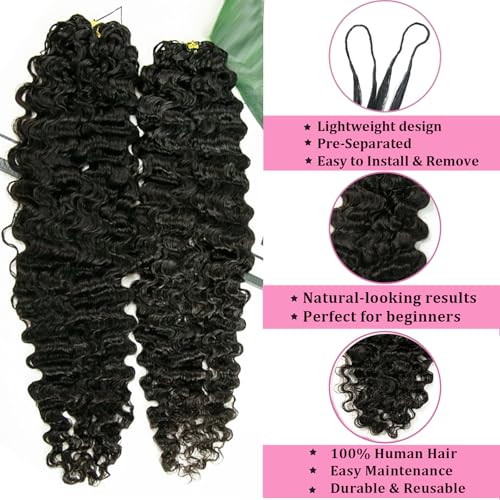 16 Inch Human Crochet Hair Extensions - 60g Burmese Water Wave Virgin Hair