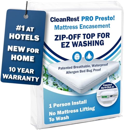 CleanRest PRO Presto! Queen Mattress Encasement Bundle with Extra Top - Waterproof Allergen & Bed Bug Protection