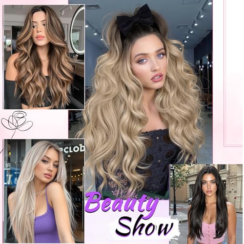 Poetically 16 Inch Brown Highlighted Golden Blonde Butterfly Weft Hair Extensions - 100g Human Hair