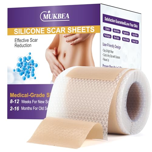 Silicone Scar Sheets, Silicone Scar Tape, Scar Tape for Keloid Bump Removal, Reusable Silicone Scar Strip for C-Section, Keloid, Surgery, Burns, Acne Scar et(1.6¡±x120¡±Roll-3M)