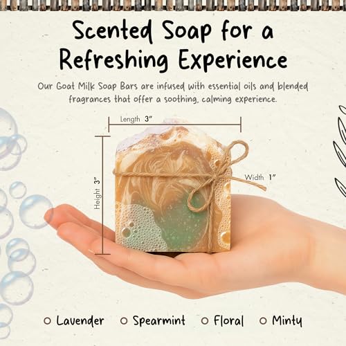 Lavender Mint Organic Goat Milk Soap 3-Pack for Face & Body - HushHush Farm