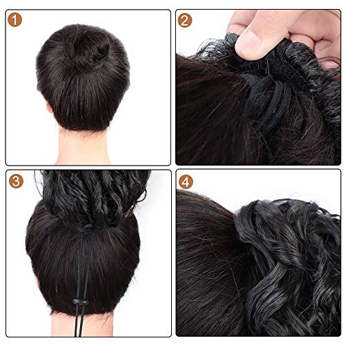 Black Curly Ponytail Extension Drawstring Hairpiece for Black Women