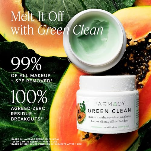 Farmacy Original Makeup Remover Cleansing Balm 50ml with Super Greens & Papaya - Waterproof & Hydrating
