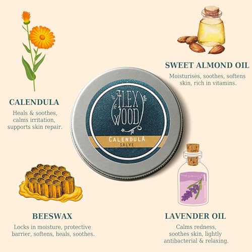 Calendula Skin Salve for Eczema Dry Itchy Skin Chapped Hands - 3.38 fl oz