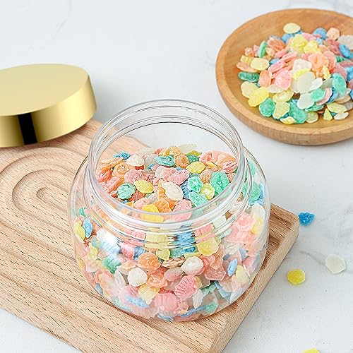 Gold Lid 8oz Plastic Container Set - Waterproof Labels for Body Scrubs & Cosmetics - 24 Pack