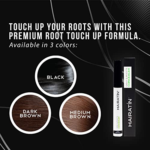 Hairatin Root Touch Up Spray Medium Brown - Water-Resistant Hair Concealer for Gray Roots