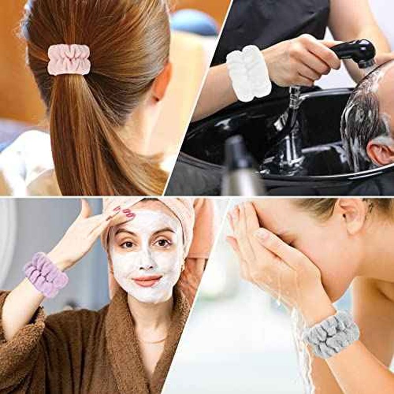 8 Pcs Wrist Towels for Washing Face, Microfiber Wrist Bands for Washing Face, Spa Wristbands for Washing Face, Fluffy Towel Bands, Arm Bands for Washing Face for Woman Children