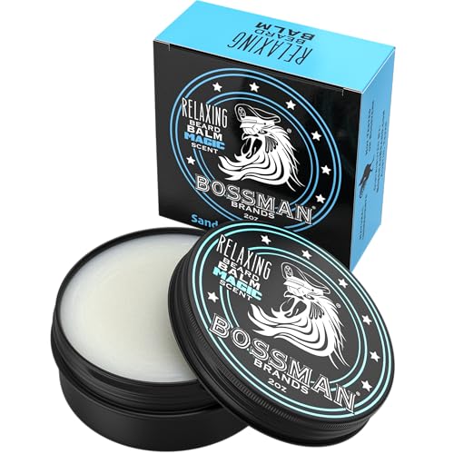 Bossman Relaxing Beard Balm for Men (Magic Scent) ? Tames, Relaxes, Thickens & Softens for Ultimate Beard Care ? Made in USA