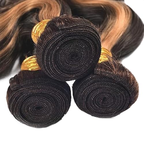 Lukcttr Ombre Brown Body Wave Human Hair Bundles P1B30 12-16 Inch Natural Hair
