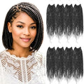 Salt and Pepper Box Braids Crochet Hair 8 Inch 8 Packs for Black Women - Pre Loop Synthetic Hair