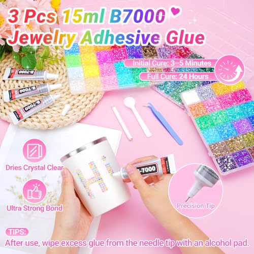 102,000 Pcs Rhinestone Bedazzling Kit with Glue - DIY Craft Jewelry & Decor