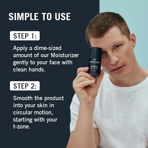 Mens Face Moisturizer, Hydrates Dry Skin, Soothes Irritation, Eliminates Razor Burn & Redness, Daily Use Moisturizing Face Cream, Anti Aging & Anti Wrinkle, Quick Absorbing, No Sticking, No Bad Odors