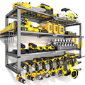 Heavy Duty Power Tool Wall Organizer Rack for 10 Cordless Drills - Extra Tall 4 Layer Storage Shelf