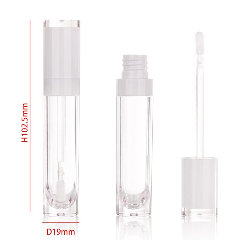 8ml Refillable Lip Gloss Tubes Kit - 26 Empty Containers with Wands & Caps, White