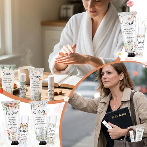 Bible-Themed Hand Cream & Lip Balm Set with 30 Pieces - Christmas Christian Gifts for Women - Variation of THIS listing: 30