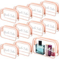 Pink Bridesmaid Makeup Bags Set of 10 Waterproof Clear Cosmetic Pouches