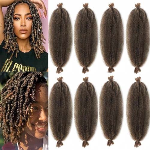 Celie 18 Inch Springy Afro Twist Hair Pre-Separated & Fluffy for Crochet, Pack of 8