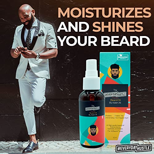 #EverydayHustle Beard Oil Spray for Men - Premium Beard Formula for Daily Grooming, Moisturizing, and Extra Shine, for all beard types, Jasmine scent, 60ml