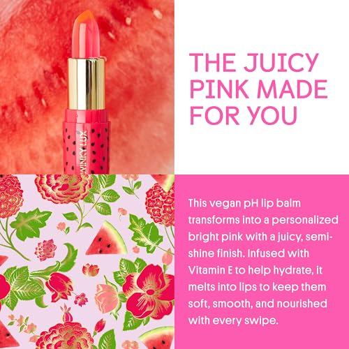 Winky Lux Watermelon Jelly pH Lip Balm - Hydrating Lip Balm, Natural Pink Tint with pH Color Changing, Moisturize & Soften Lips While Leaving Sheer Pink Tint, With Watermelon Candy Scent
