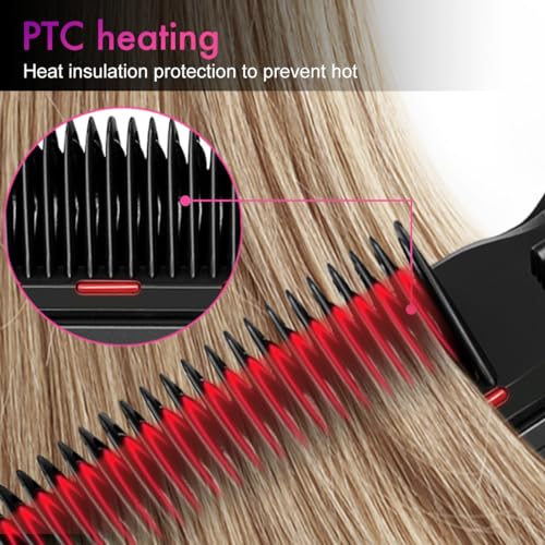 Hair Straightening Comb with Fast Heating & Anti-Scald Safety - Professional Styling Tool