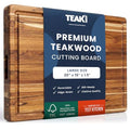 Large Teak Edge-Grain Carving Board with Juice Groove - 20 x 15 Inches
