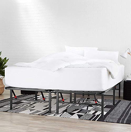 Full Size Foldable Metal Bed Frame with Underbed Storage - 14 Inch Black