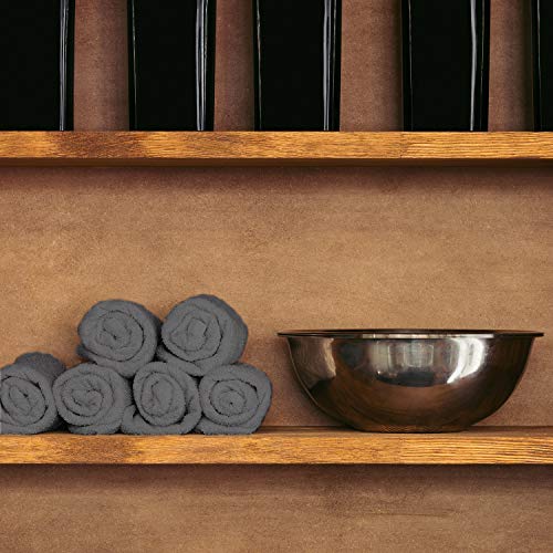 Charcoal Bleach Proof Salon Towels Pack of 12 - Highly Absorbent 100% Cotton Spa Face & Hair Towels for Stylists and Barbers