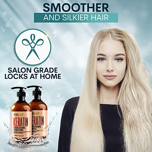 Keratin Shampoo and Conditioner Set with Hair Mask for Shine & Nourishment