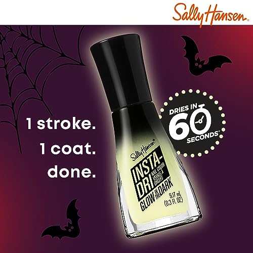 Sally Hansen Insta-Dri, Bat tothe Bone, Quick Dry, Long Lasting, Semi Opaque, Glow in the Dark Nude Nail Polish