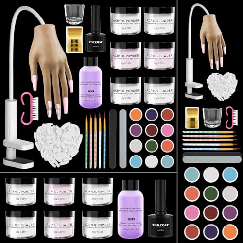 Practice Hand for Acrylic Nails with Nail Tips & Art Tools - Beginners Kit