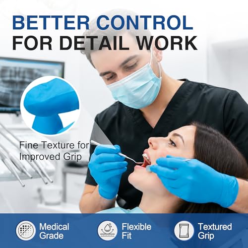 Disposable Medical Exam Gloves - Latex-Free Powder-Free, Medium - Schneider
