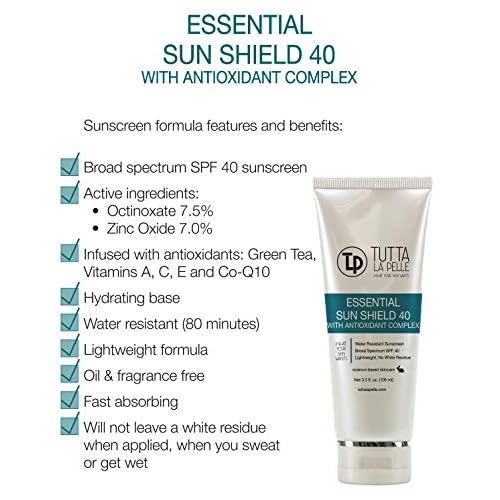 Zinc Oxide Sunscreen SPF 40 - Broad Spectrum UVA/UVB Protection - Water resistant (Up to 80 minutes) - Sunblock - Fragrance-free, Lightweight - Vitamin C Antioxidant - 3.5oz