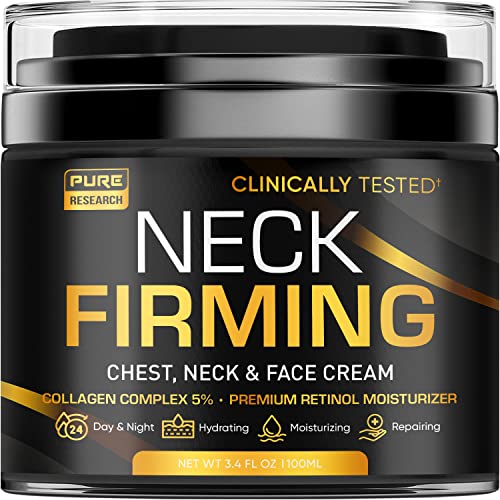 Neck Firming Cream - Anti Wrinkle Cream - Saggy Neck Tightener & Double Chin Reducer Cream - Collagen & Retinol Skin Tightening Cream - Anti Aging Moisturizer for Neck & D?collet? 3.4oz