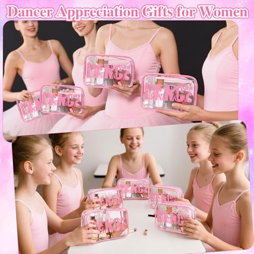 Kacctyen 24 Pack Pink PVC Dance Makeup Bags with Clear Waterproof Design