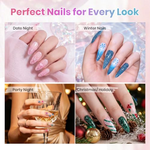 Beetles Glitter Gel Nail Polish Set - Party Auras 20 Colors with Top Coats