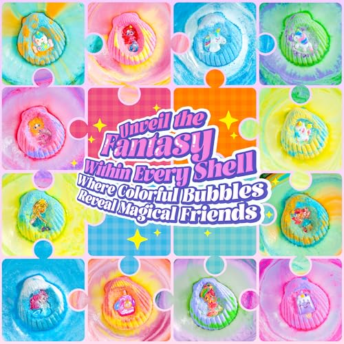 Shell Bath Bombs Set with Mermaid & Unicorn Surprise Toys for Kids