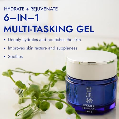 SEKKISEI UV Defense SPF 40 Broad Spectrum Sunscreen (1oz) & Herbal Gel Bundle (2.8oz). Moisturizer & Mask