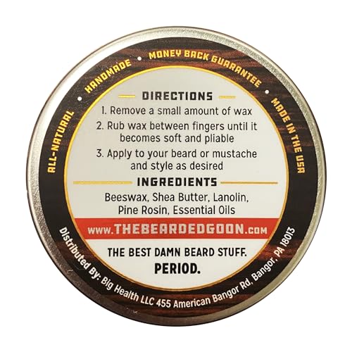Ridiculously Strong Mustache and Beard Wax for Men | All Day Style Control to Tame Facial Hair | All Natural Handlebar Moustache Wax - 1oz (30ml)