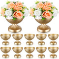Gold Urn Vases for Centerpieces - 6 Inch Metal Decorative Vase Set - Gold / 12