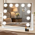 Moonee 17x13-Inch White Vanity Mirror with Lights, 360° Swivel & Dimmable LED