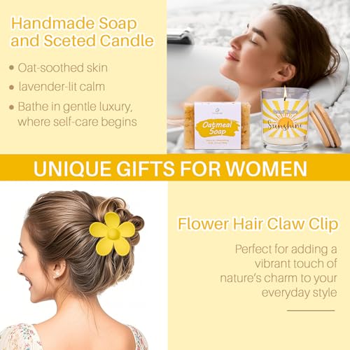 Yellow Sunflower Gift Box for Women - Birthday Get Well Soon Care Package