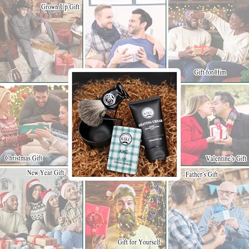 Black 5-in-1 Shaving Kit with Handcrafted Badger Brush & Accessories – Perfect Gift