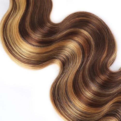 Lagalaga 24 Inch Blonde Highlight Human Hair Extensions Double Weft Brazilian Virgin Hair