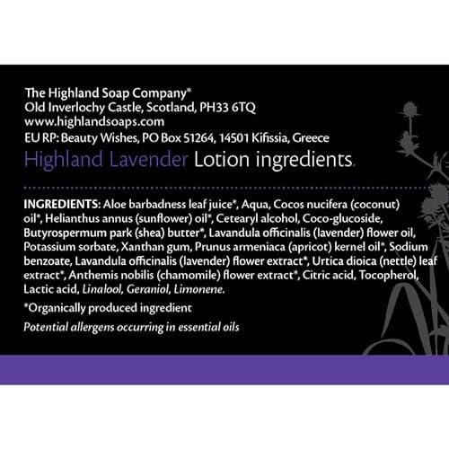 The Highland Soap Company Hand Care Gift Set, Organic Hand Wash & Lotion Set in Contempory Tweed Toiletry Bag (Highland Lavender)