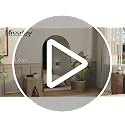 Full Length Arched Floor Mirror with Stand - 64x21 Inches, Gold Frame